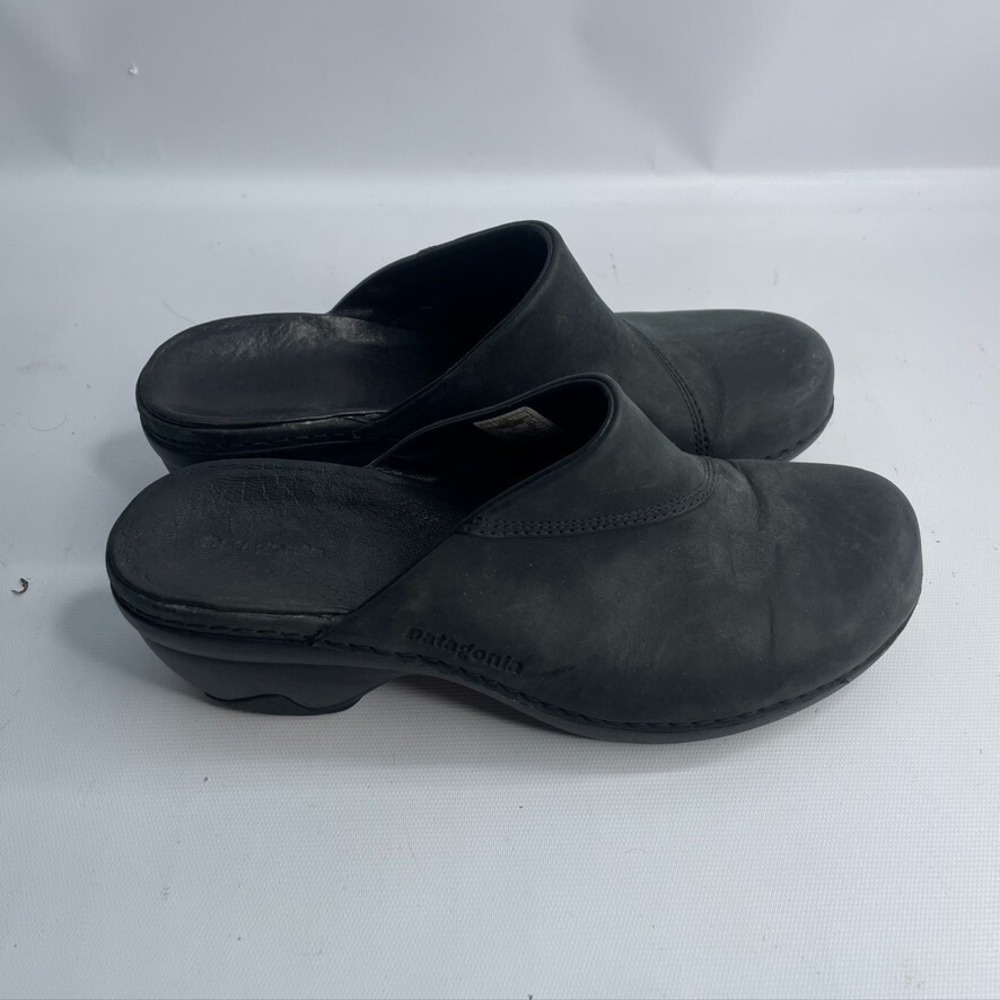 Patagonia Size 8.5‎ Better Clog Slide Mules Leather Shoe Black Style T11500